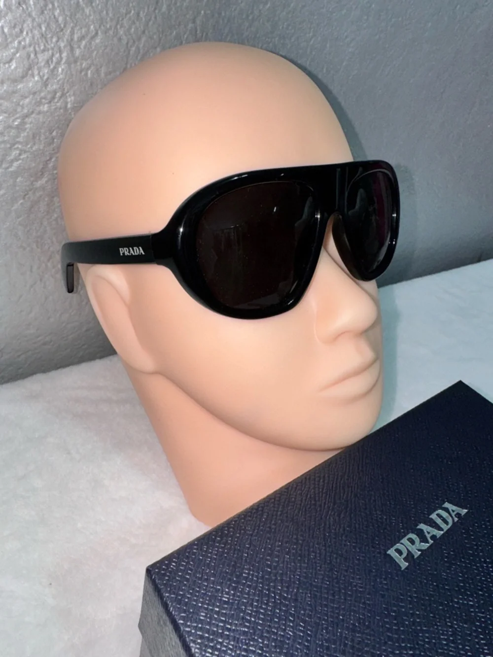 Prada Black Gloss Aviator Sunglasses - Picture 14 of 17